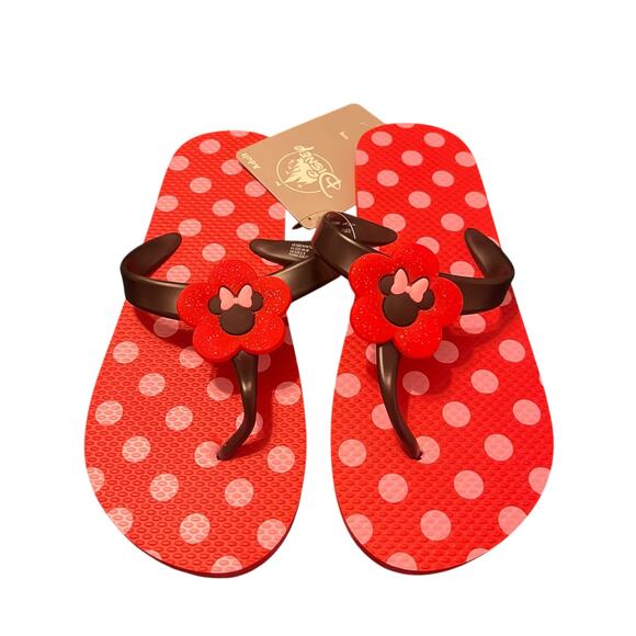 Disney Minnie Mouse Polkadot Sandals Flip Flops - Picture 2 of 6